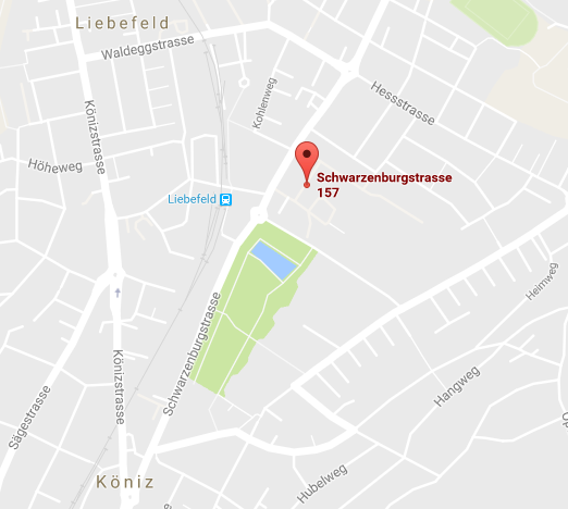 map of Anmeldestelle Chemikalien<br/>Schwarzenburgstrasse 157<br>
		3097 Liebefeld